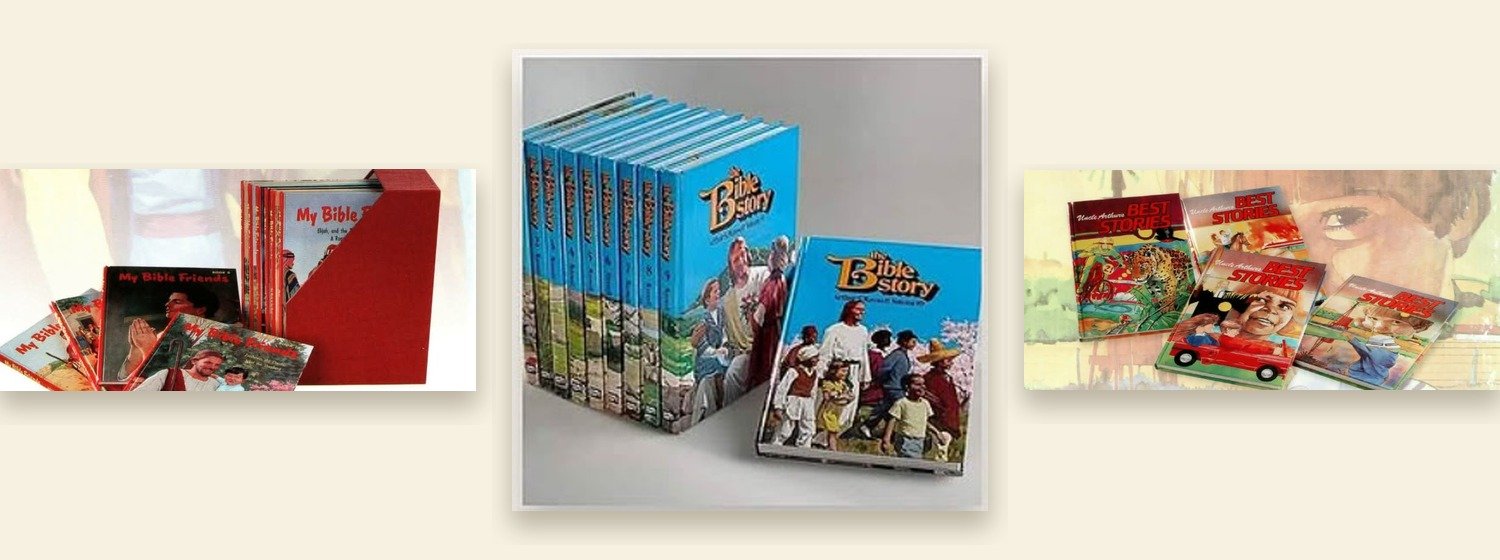 The My Bible Friends, The Bible Story, and Best Stories sets together